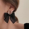 Fashion Bow Knot Silk Drop Dangle Earrings Cubic Zirconia Princess
