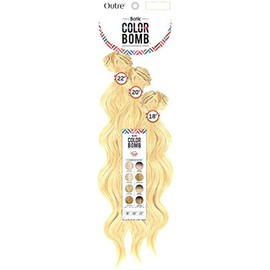Outre Batik Colorbomb Long Length Wavy Style Synthetic Hair Weaves - NATURAL BODY WAVE 28-30-32 (Butter-Blonde)