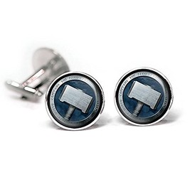 SharedImagination Thor Cufflinks, Thors Hammer Tie Clip, Avengers Jewelry, Age of Ultron Tack, Superhero Wedding Party Jewelry Gifts