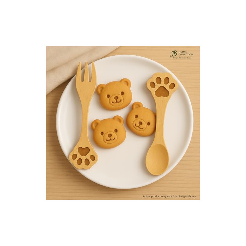 JB Home Collection, Set of 2 Dog Paw Bamboo Spoon