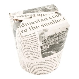 Disposable Noodle Take Out Container, Noodle To Go Box - Eco-Friendly Paper - Round - 32 oz - Newsprint with Kraft Interior - 200ct Box - Restaurantware