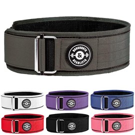 DNDL Self-Locking Weightlifting Belt, 4-Inch, Nylon, Metal Buckle (Green, X-Large)