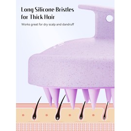 HEETA HEETA Kopfhaut Massagebürste, Kopfmassage Bürste mit weichen Silikonborstn, Haarmassagebürsten für die Haarpflege Entspannen Sie die Kopfhaut, Haarmassage für Männer, Frauen, Kinder, Haustiere, Lila