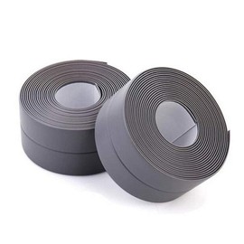 2 Pack Bathtub Wall Sealing Caulk Strip PE Self Adhesive Waterproof Sealing Tape Strip Caulk Sealer Decorative Trim for Kitchen Bathroom Shower Toilet Wall Corner 38mmx3.2m/1.5x126inch (Grey)