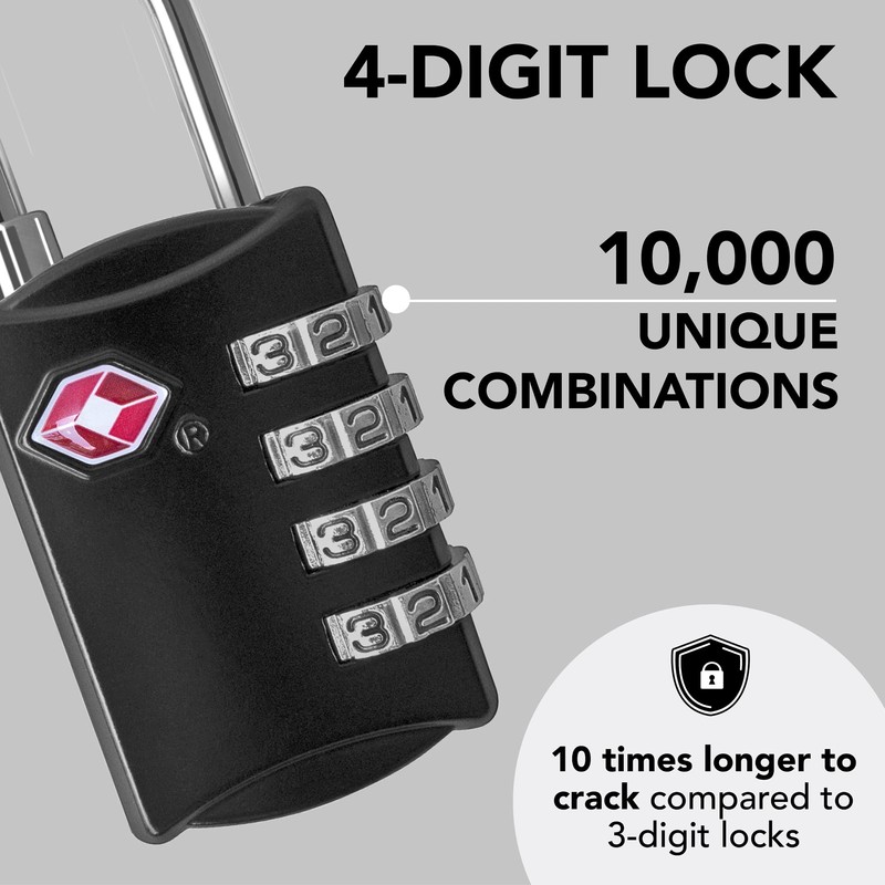 Desired Tools TSA Locks for Luggage, 2-Pc Durable Steel Padlock,