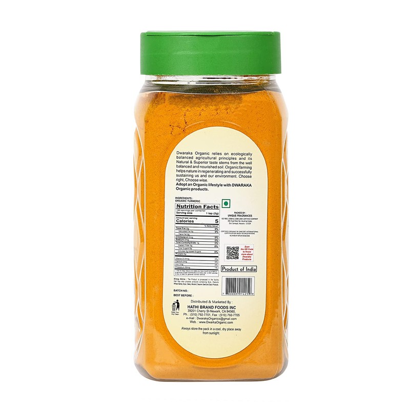 Dwaraka Organic - Turmeric Powder, 7oz, Healthy, Organic, Non GMO,