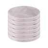 6x White 10cm Marble Round Coasters - Rustic Stone Home