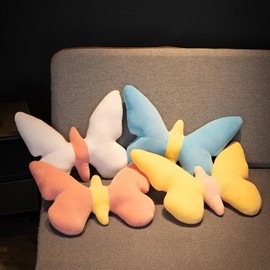 Butterfly Cushion, Butterfly Plush Toy, Butterfly Decorative Cushion Sofa Cushion Cuddly Cushion Pillow, Plush Butterfly Children's Cushion for Children's Room, Bedroom Decoration (Blue, 45 x 55 cm)