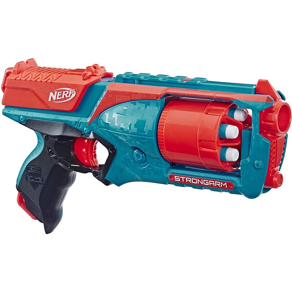 Strongarm Nerf N-Strike Elite Toy Blaster with Rotating Barrel, Slam Fire, and 6 Official Nerf Elite Darts for Kids, Teens, and Adults ()