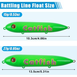 Catfish Rattling Line Float Lure Demon Dragon Catfish Floats for Catfish Spook Catfishing Tackle for Santee Rig Fishing 4inch, 10 Pack