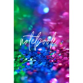 chunky rainbow glitter notebook: 6x9 lined paperback notebook with glitter cover