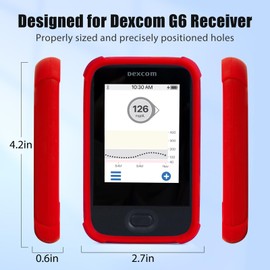 YOUSHARES Silicone Case for G6 Receiver - Soft Receiver Case with 20 Packs Transparent Adhesive Patches, Anti-Drop Scratches Protective Case Perfect Protection of Device (Red)