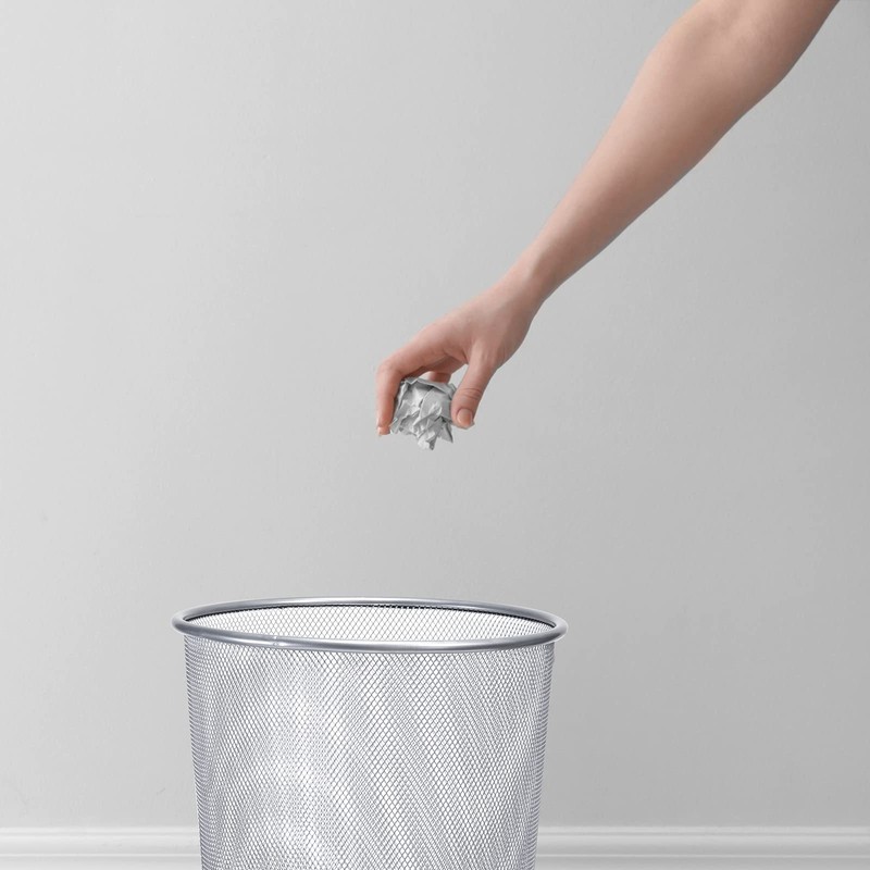 Zeller Paper Bin 29,5x35cm, Silber/Stahl, Multi-Colour, 29.5 x 29.5 x