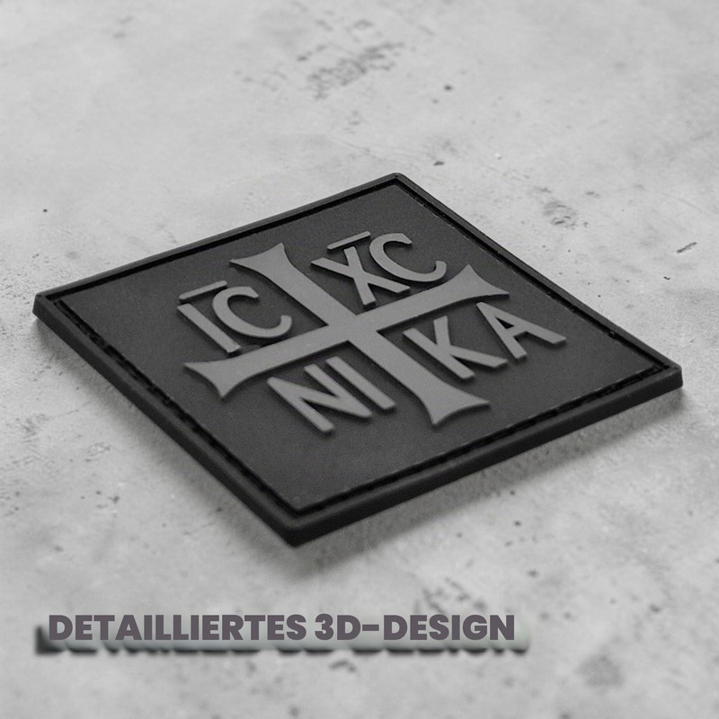 LEGEEON: Orthodox Byzantine Cross ICXC Nika Christ Conquers PVC Patch,