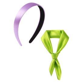 Nuolich Women Costume Accessories Purple Headband Green Scarf Adult Halloween Party Cosplay Set for Daphne