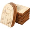 Toddmomy Unpainted Mini Wooden Fairy Doors to Paint, 36Pcs Unfinished