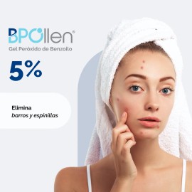 Gel con Peroxido de Benzoilo 5  BPOllen, Combate Barros y Espinillas, 60g Tratamiento antiacne, secante y reparador                                   