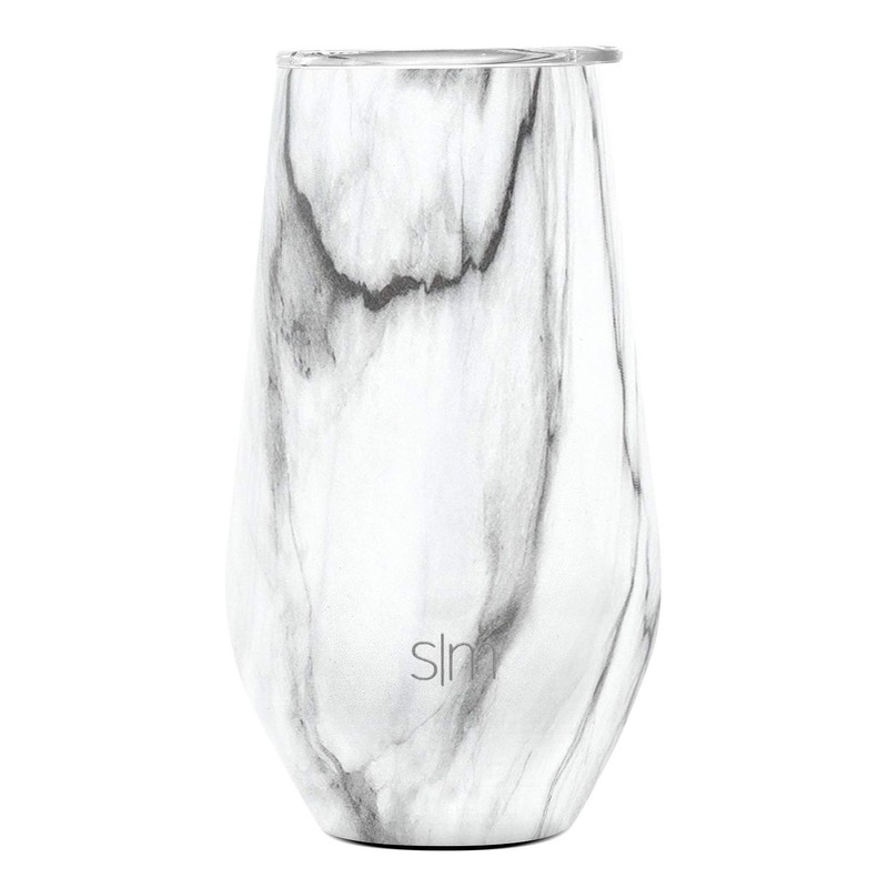 Vaso de vino sencillo y moderno, Patrón: mármol de Carrara,