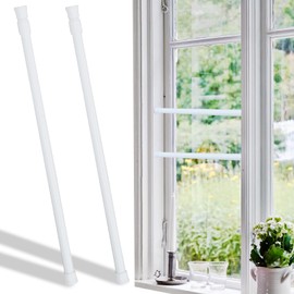 Uenhoy 2 Pack Sliding Door Security Bar 15.7" to 27.5" Adjustable Window Security Bar with Rubber Tips, Sliding Glass Door Lock, Sliding Patio Door Window Lock Bar Stoppers, White