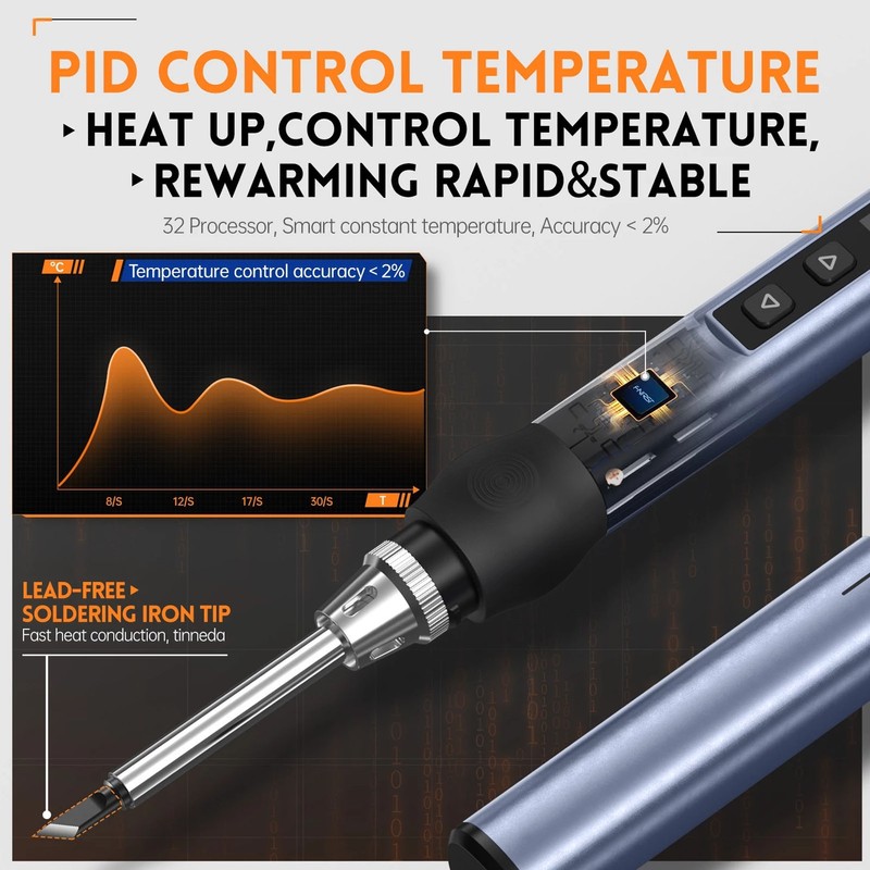 Electric Soldering Iron Kit Digital Display Temperature Adjustable Fast Heating