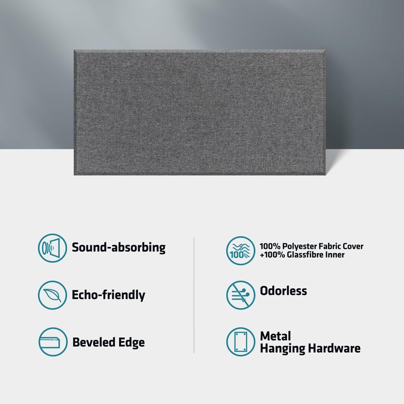UMIACOUSTICS 4 PCS Acoustic Panels with Hanging Brackets, 2” Thick