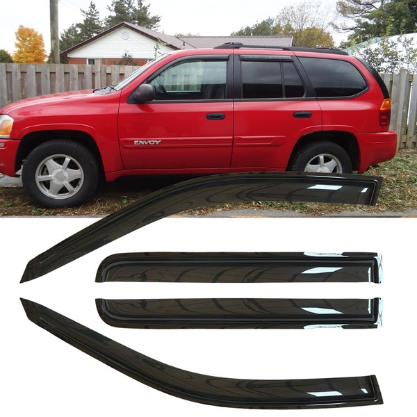 Deebior 4pcs Original Shatterproof Outside Mount Style Window Rain Guard