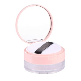 SOLUSTRE Pack of 2 Empty Powder Containers with Tassel 20 g Tin with Powder Sponge Portable Face Body Powder Can Home Travel Black Pink Storage Container, Assorted colours., 7x7cm