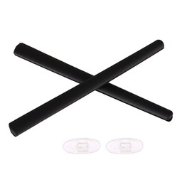 NicelyFit Replacement Temple Ear Socks for Oakley Metal Plate OX5038, Carbon Plate OX5079 Eye Glass Frames with Black 1 Pair w Nose Pads