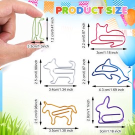Molain 30 Pieces Metal Paper Clips Paper Clips Novelty Shapes Paper Clips Bookmarks for Office School Stationery Documents (Animal Shape)