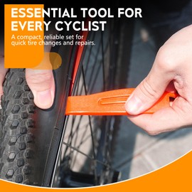 TYTDOUTER Bike Tire Levers Set, 3pcs Bicycle Tire Levers with Spoke Hooks, 16mm Wide Tire Removal Tool for Road Bike, Mountain Bike, Hybrid Bike Repair Kit