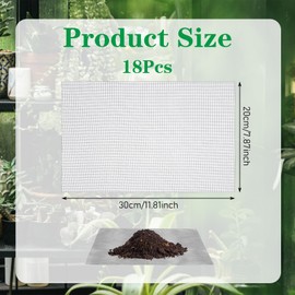 XLIUAX 18 Pcs Terrarium Mesh, Mesh for Plant Pots Flower Pot Hole Pad Bonsai Pots Polyester Nets Keep Soil from Flowing Away Drainage for Bonsai Prevent Soil Leakage Plants Screen Bottom Grid Mat