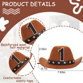PATRDIO My First Rodeo Birthday Hat - My First Rodeo Birthday Decorations,Western Farm Mini Cowboy Hat,Little Cowboy One Birthday Hat,Western Cowboy Party Photo Props