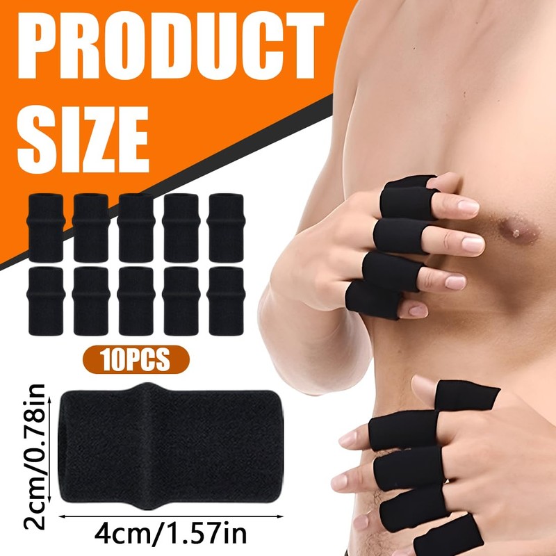 LACHT Tutore dita mano,10 pezzi Manicotti Elasticizzati Proteggi Dita, Protezioni