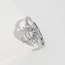 Meissa Promise Rings for Her Women Sterling Silver Diamond Engagement Wedding Band Ring Cubic Zirconia Ring Non Tarnish Silver Jewelry