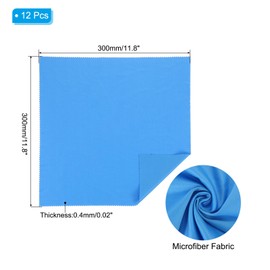 PATIKIL Eyeglass Microfiber Cleaning Cloth 12"x12", 12 Pack Glasses Cleaning Cloth Soft Wipe Screen Cloth for Camera Lens Eyeglasses Screens, Blue