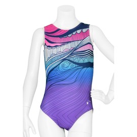 Destira Zen Doodle - Maillot de gimnasia para niñas, patrón geométrico magenta, suave y cómodo, niño XS (5X)