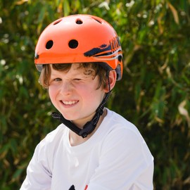 SKATEWIZ Kids Helmet - Bmx Helmet Scooter Helmet Skateboard Helmet - Kids Bike Helmet Kids 8-12 Kids Cycle Helmet - Size S in Orange-Black - Kids Helmets Kids Skate Helmet