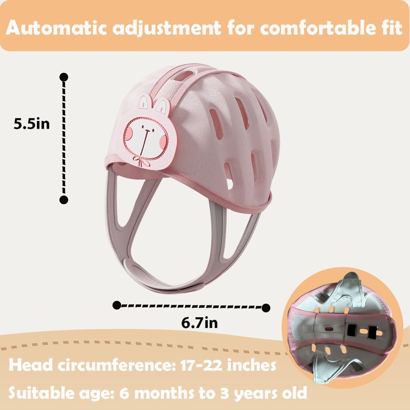 Domayllay Baby Helmet for Crawing Walking,Soft Infant Safety Helmet,Baby Helmet