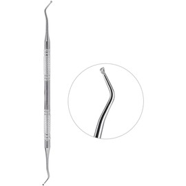 Herramienta de pedicura de terminación doble profesional, levanta uñas encarnadas, acero inoxidable para uso en casa y podología