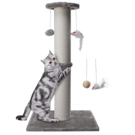 34 Inch Tall Cat Scratching Post Heavy Duty and Thicker Cat Scratch Post Sisal Scratch Posts Large Diameter with Hanging Ball Toy Cat Scratchers Scratching Posts for Indoor Cats Adults Kittens