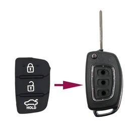 2pcs Flip Key Replacement Rubber Keypad for Hyundai Santa Fe iX i20 i30 i40