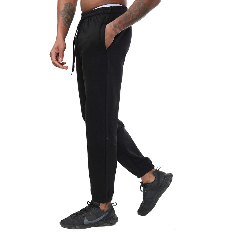 SKYTEX UK Mens Fleece Jogging Bottoms S-6XL (L, Black)