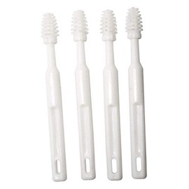Rehabilitation Advantage Juego de 4 cepillos de masaje para encías, dientes y lenguas, color blanco