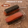 Amabro Pack of 2 horsehair brushes, shoe cleaning brushes, leather
