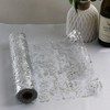 Silver Table Runner 15M, 28cm Width Hollow Metallic Glitter Sequin