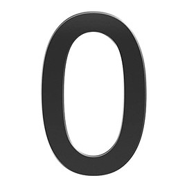 3 Inch House Numbers Sticker Stainless Steel, Self-Stick Metal Address Number Black Sign 0