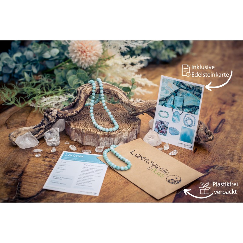 Lebensquelle Plus Larimar Ball Chain Diameter 6 mm Balls with