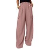 Dokotoo Pink Pants Work Dress Cargo Pants Women Wide Leg