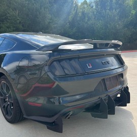 WildWell Mustang Tail Light Covers for Ford Mustang GT Shelby GT350 V6 V8 EcoBoost 2015 2016 2017 Smoked Black