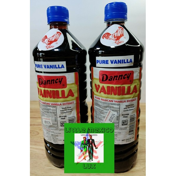 Two (2) Danncy Dark Pure Mexican Vanilla Extract From Mexico 33.8 Oz Each 2⚡🚚